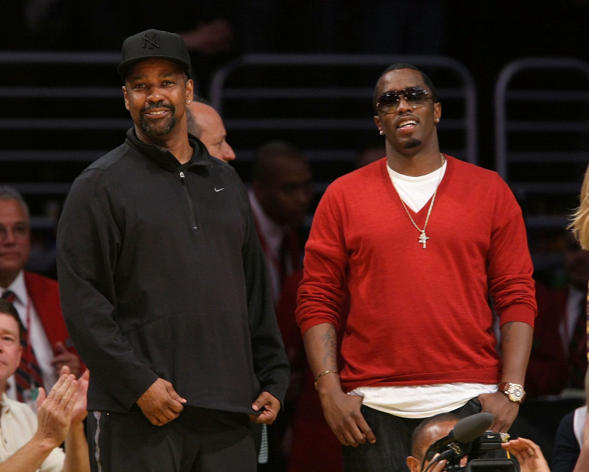 Denzel Washington and Sean "Diddy" Combs attend the Lakers game - (Image via Getty)